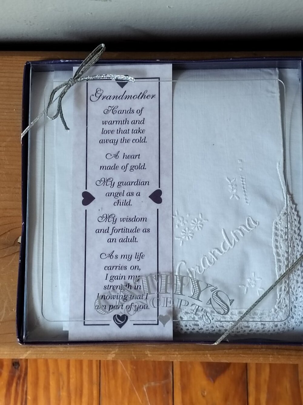 'Grandma' Embroidered Hankerchief